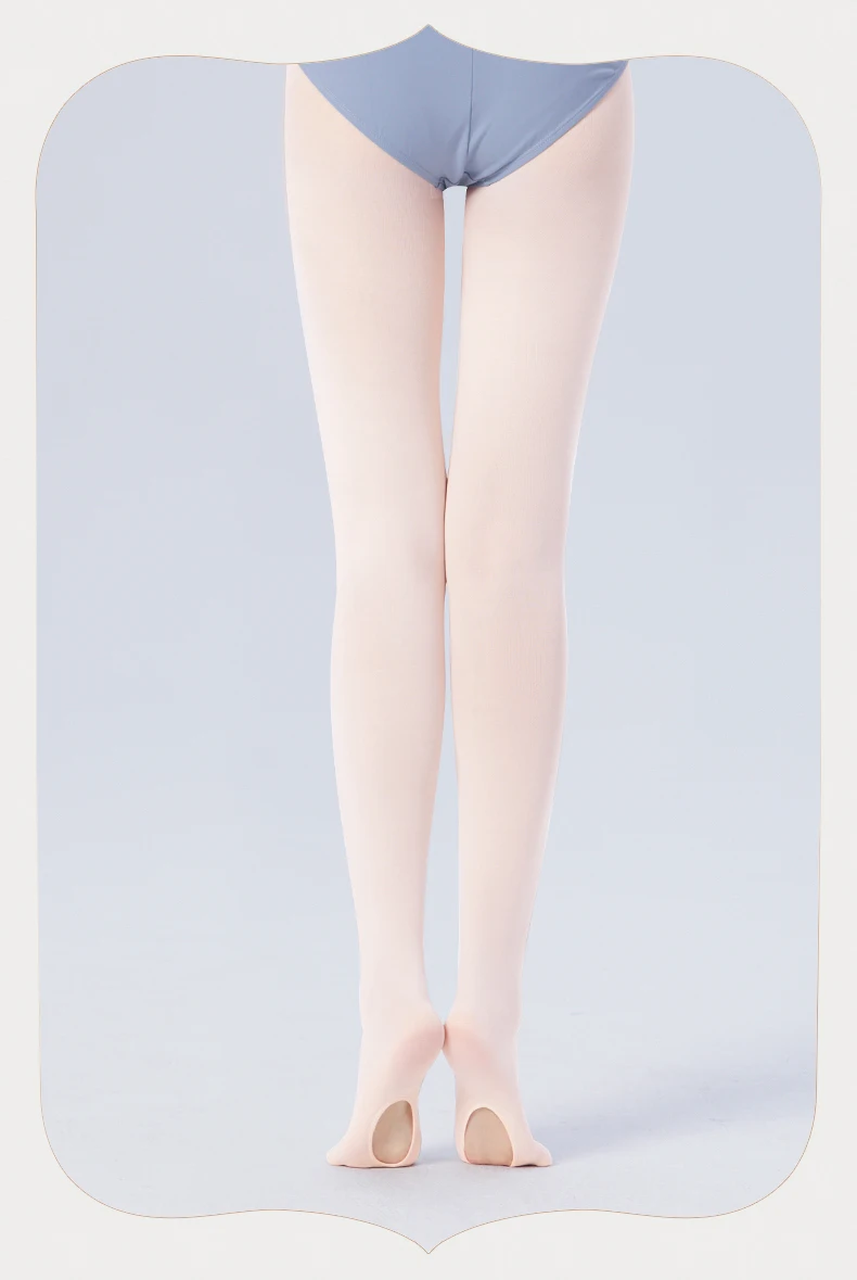Mädchen und Damen Konvertierbare Ballettstrumpfhose aus Mikrofaser, Nahtlose Erwachsenen-Ballettstrumpfhose 60D mit Löchern – Detail 9