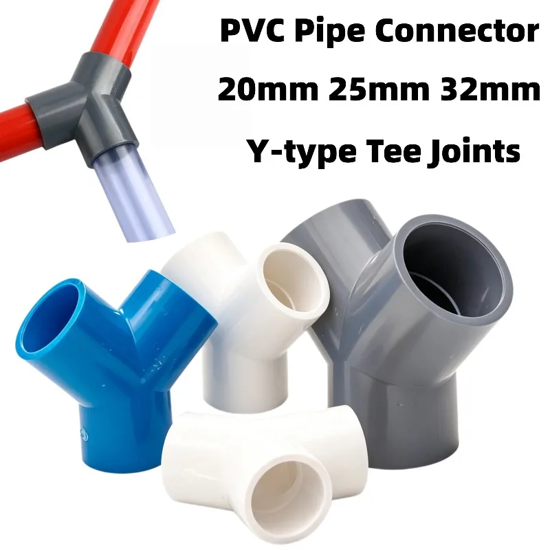 20/25/32mm PVC Pipe y type tee connector 3-Way Quick Ventilation Tube Joint for Aquarium   Irrigation Plastic Water Pipe Fitting