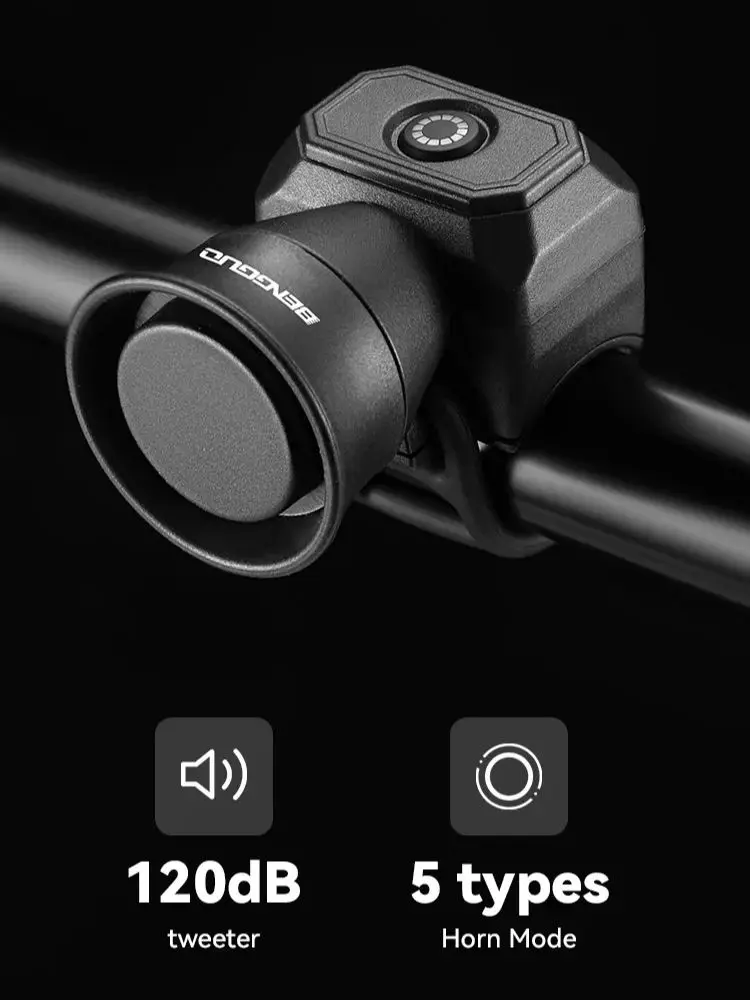 AliExpress OFFBONDAGE Bicycle Horn Bike Electric Bell Horn 5 Modes USB Charging Waterproof Cycling Alarm Bell Children Scooter MTB Bike Accessories