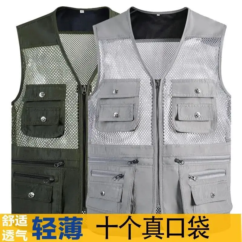 

Men Summer Mesh Vest Outdoor Photography Fishing Casual Multi Pocket Quick Dry Sleeveless Jacket