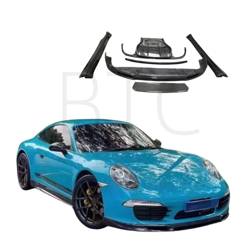 

STLF High Quality Carbon Fiber Car Body Kit for Porsches 911 991.1 Upgrade V Style Front Lip Side Skirts Spoiler Diffuser