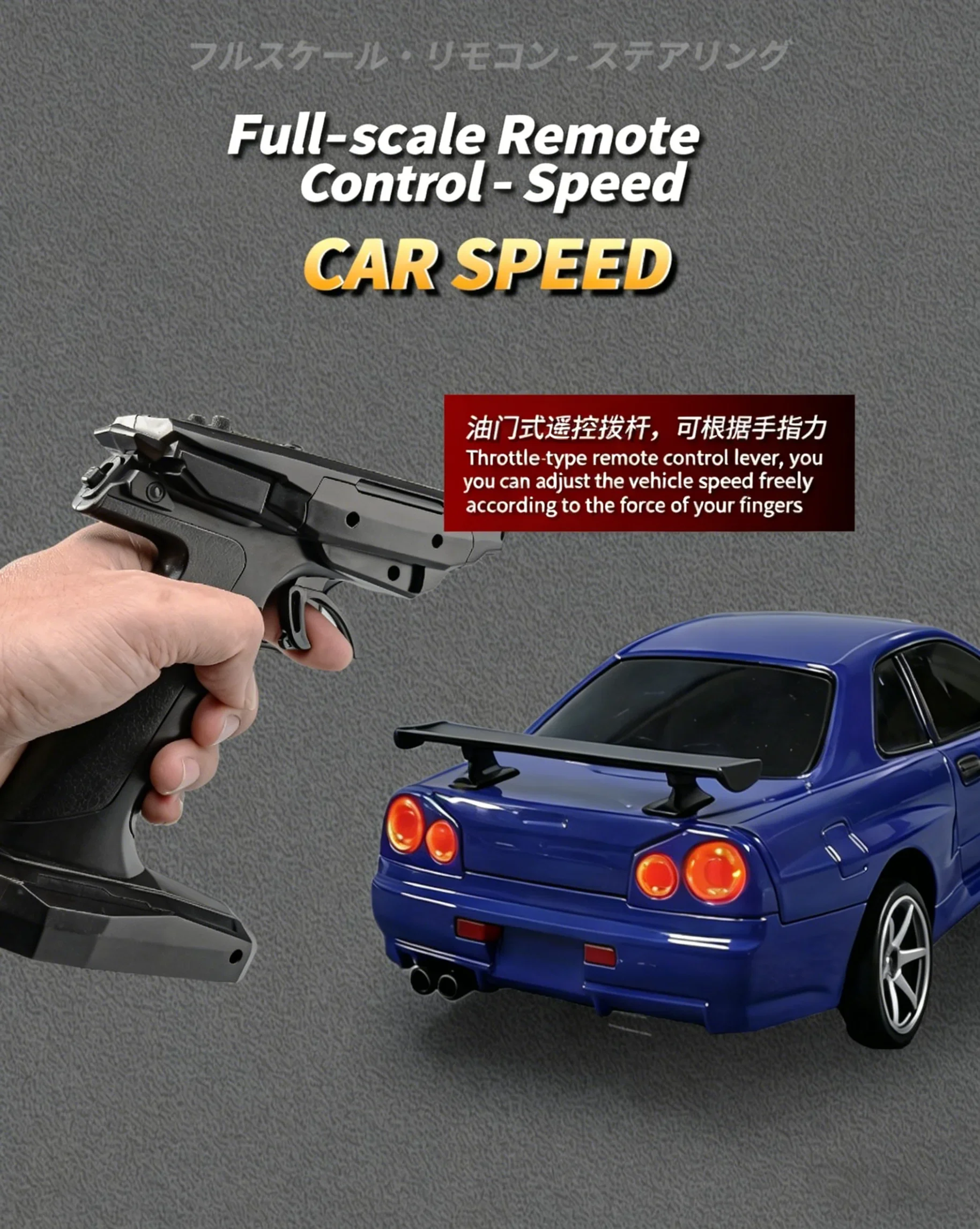 1/18 GTR R34 RWD RC Drift Car LDRC LD1899 2.4G ESP Gyro Alloy Metal Body LED Simulation Headlight Hobby RTR Racing RC Car Toy