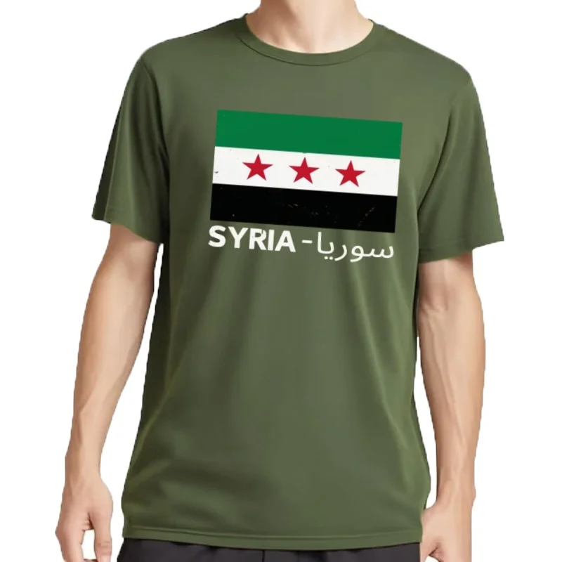 Camisetas gráficas com bandeira de Siria, camiseta sin Siria, camiseta de algodão Harajuku, Camiseta de manga corta