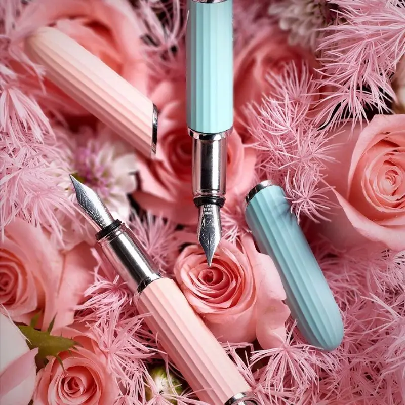 BIXIA Short Green Fountan Pens High Schmidt F 0.5MM Ink Pen Teacher's Practice New Calligraphy Pens School Popular Stationery