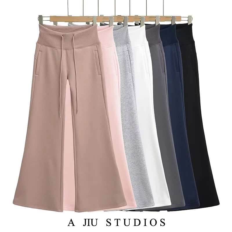 American Sle Vita larga Vita bassa Gamba dritta Dimagrante Pantaloni casual Donna Estate Dstring Pantaloni sportivi sportivi versatili Fl...