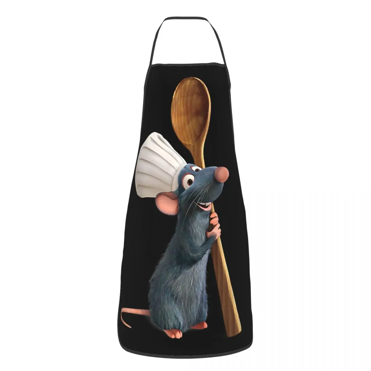 Custom Unisex Ratatouille Chef Remy With Spoon Bib Apron Adult Women Men Chef Tablier Cuisine for Cooking Kitchen Painting