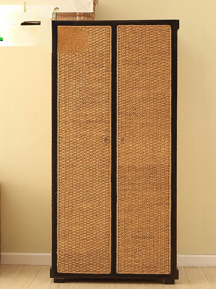 Hotel Apartment Suite Custom Rattan Wardrobe Rattan Furniture Rattan Wardrobe Fashion B & B Guest Room