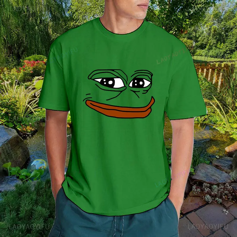 Black Humor Pepe Frog Animal Graphic TShirt for Men Summer High Quality Cotton Sweatshirts T Shirt Woman Fashion Outdoors Tops