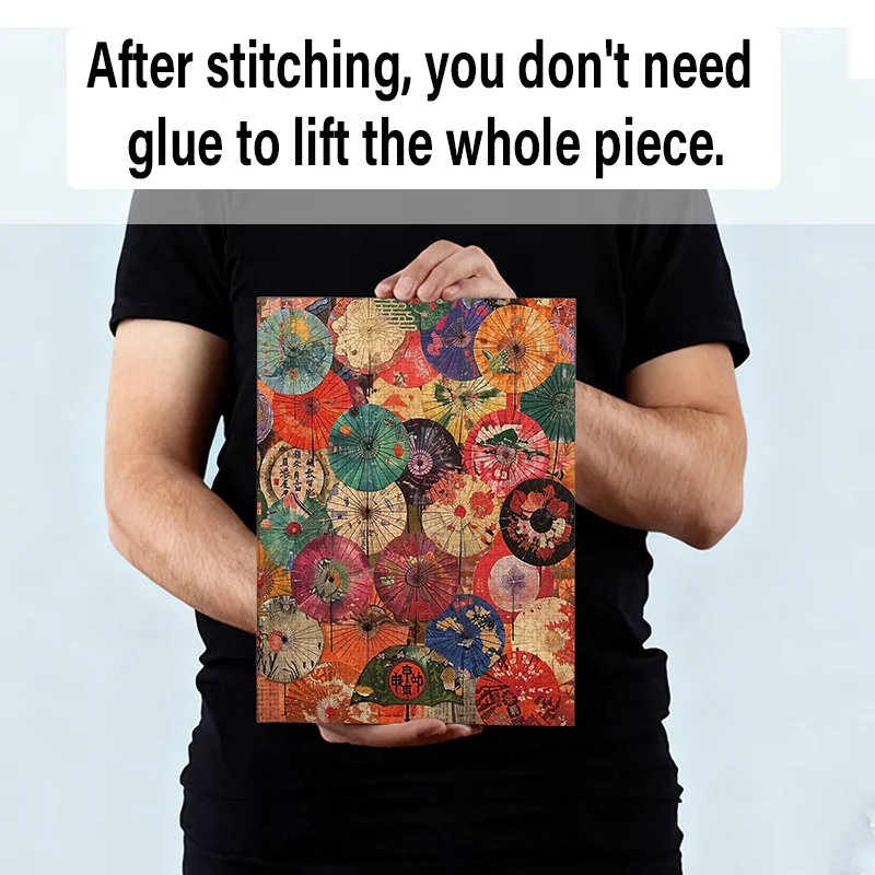 กล่องปริศนาขนาดเล็กสำหรับผู้ใหญ่ 1,000 ชิ้น ลายร่มสีสันสดใสบนกระดาษเคลือบน้ำมัน - ทนต่อการขีดข่วน ท้าทาย เหมาะสำหรับเด็ก