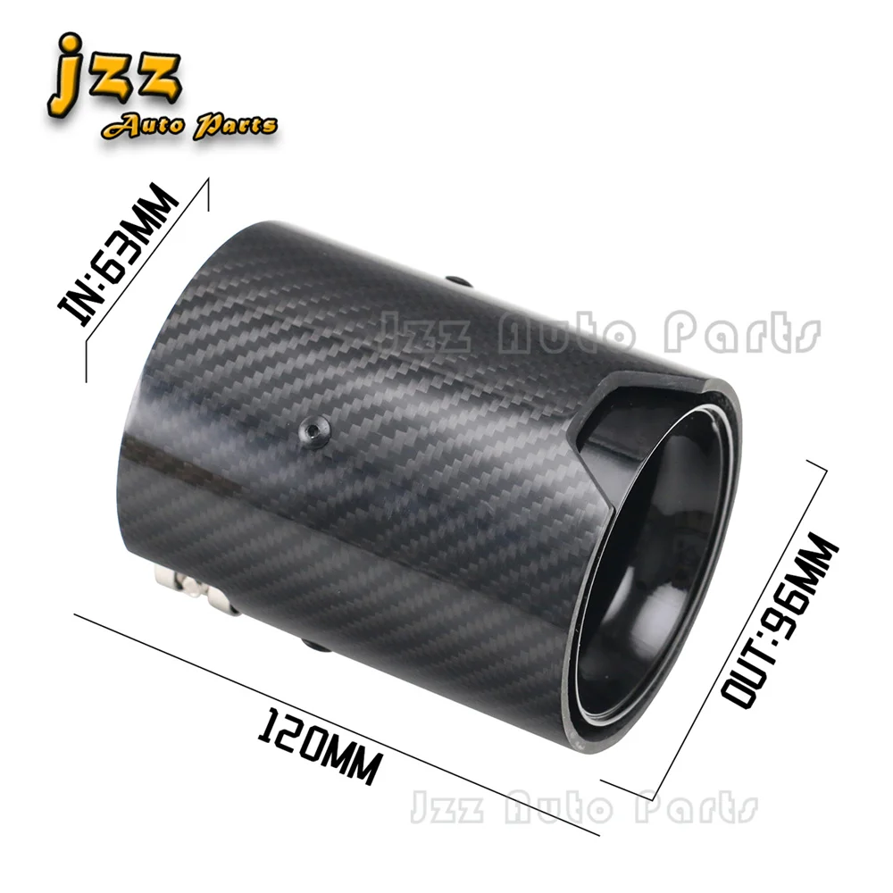 

Carbon Fiber Muffler Tailpipe 63mm inlet 96mm Round outlet Single Exit m performance exhaust tip