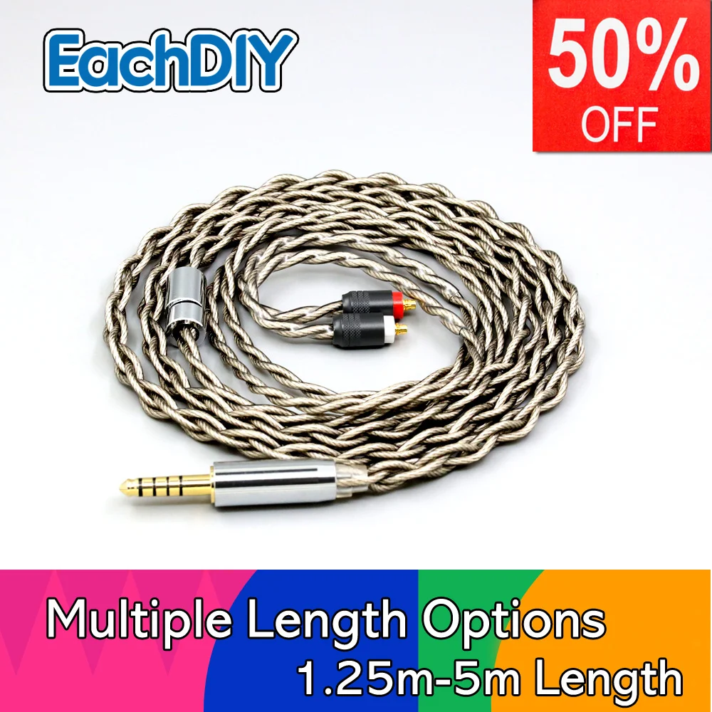 

99% Pure Silver + Graphene Silver Plated Shield Earphone Cable For Sony XBA-H2 XBA-H3 XBA-Z5 xba-A3 xba-A2 LN007931