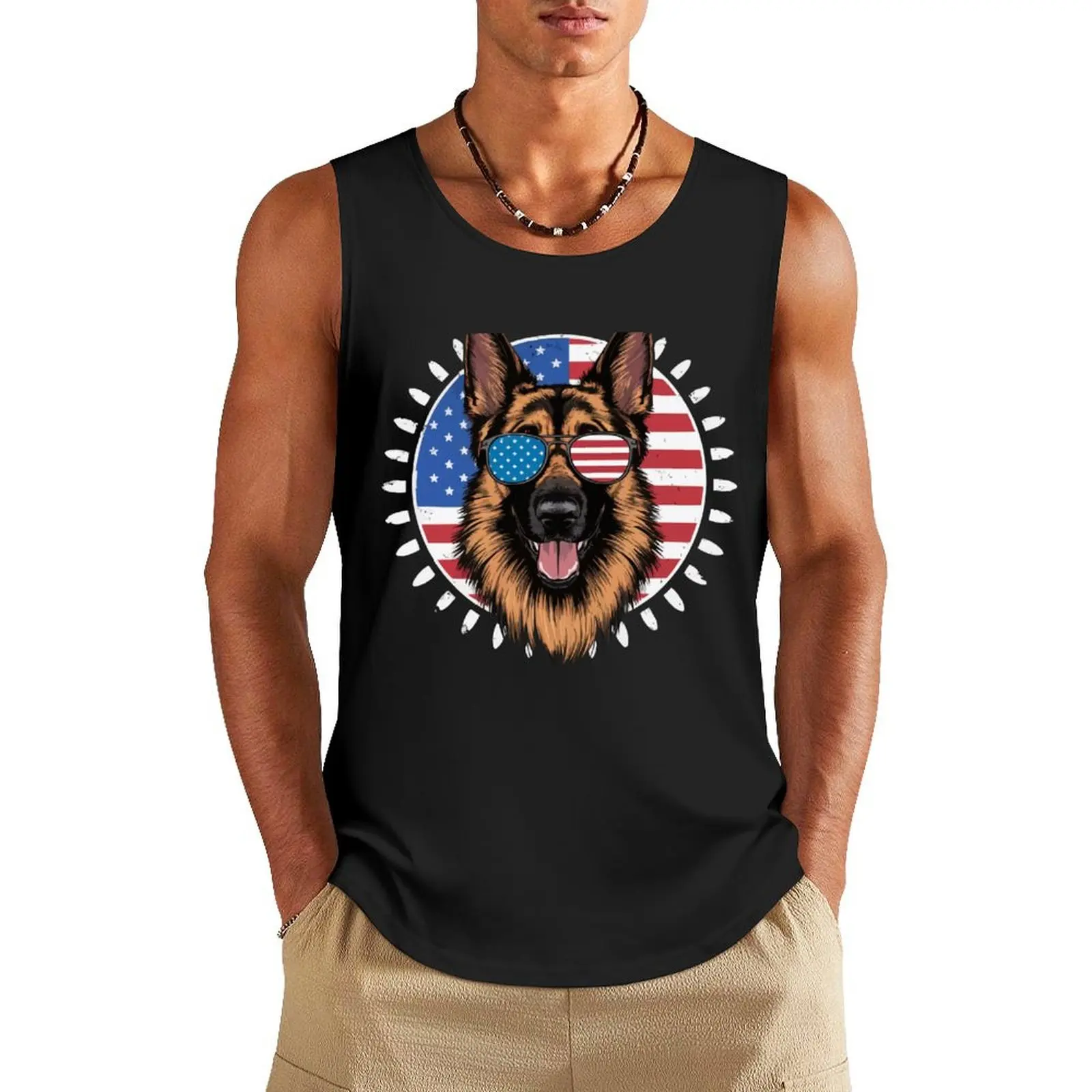 

Vintage German Shepherd Tank Top Men's summer clothes gym clothing mens gym clothes fashion 2025 man