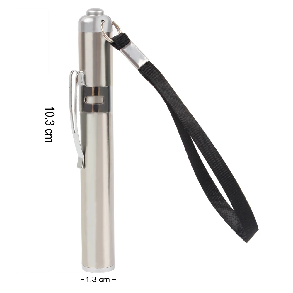 Aço inoxidável lanterna LED com chaveiro, rodada lua forma tochas, flash luz, tochas
