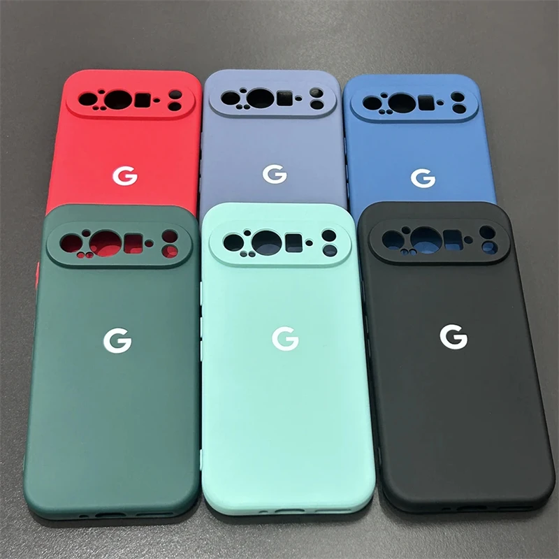 Für Google Pixel 9 8 7 6 5 Pro 5G Hülle Weiche flüssige Silikonhülle Slim TPU Vollschutzstoßstange für Pixel 8A 7A 6A 5A 9Pro XL