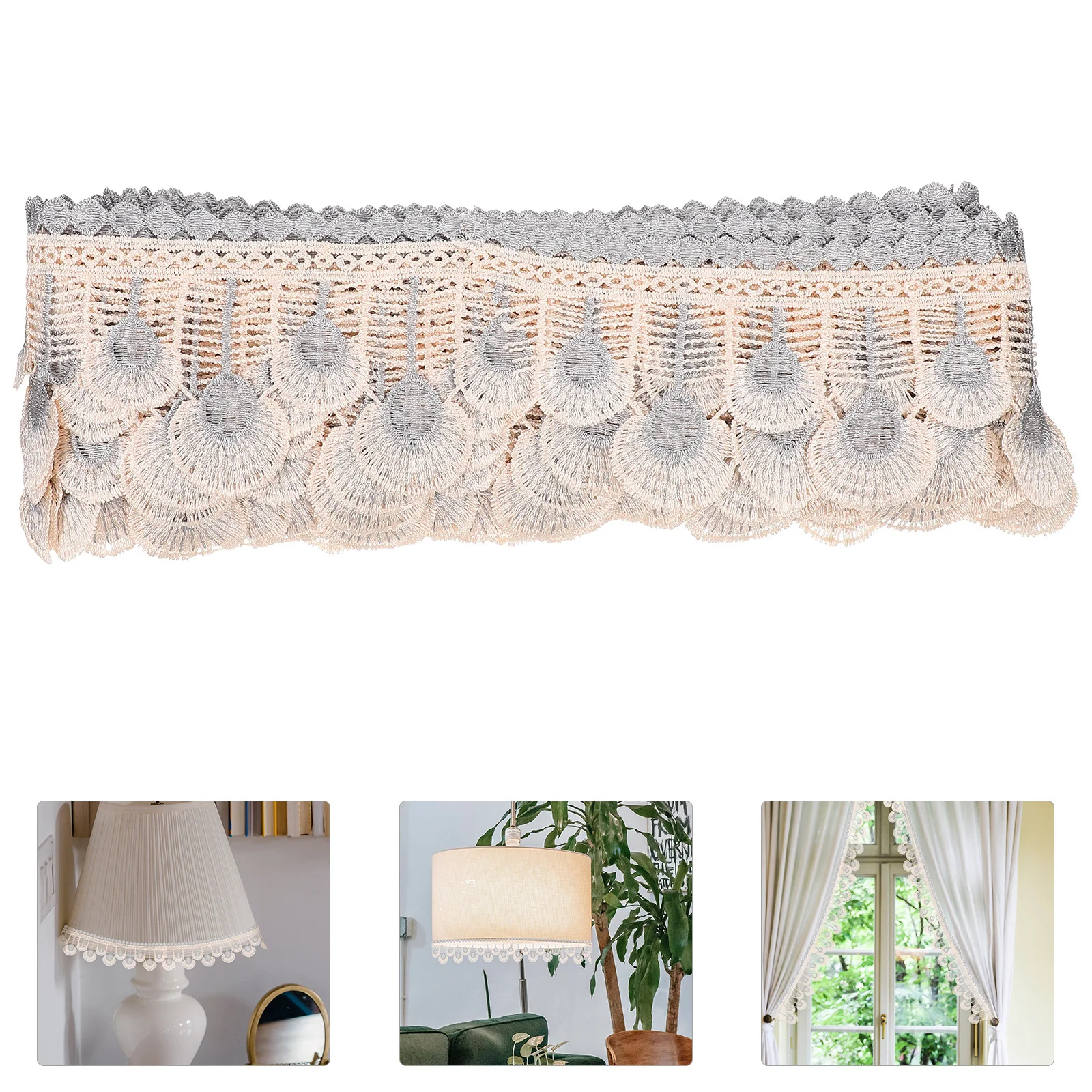 

1 Roll Polyester Silk Curtain Trim Ribbon Embroidered Pelmet Edging Elegant DIY Sewing Material for Vintage Valance