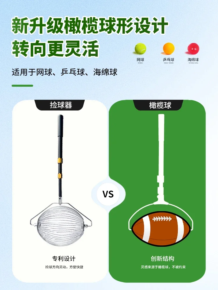 Dispositivo de recogida de pelota de tenis profesional, artefacto de entrenamiento de colección rápida, rodillo de cesta portátil y retráctil, nuevo