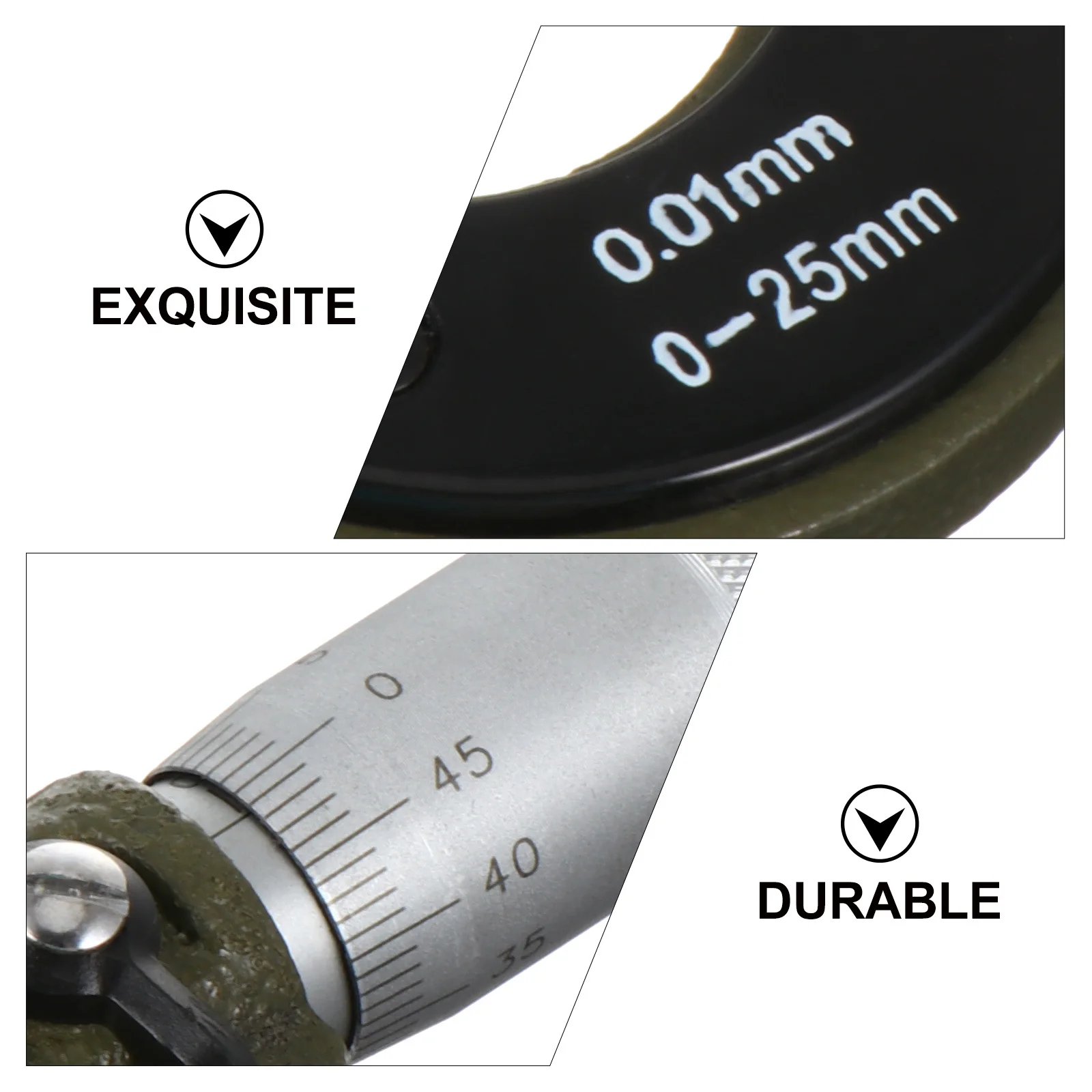 

Micrometer Gauge 0-25Mm Metric Outside Micrometer Premium Carbon Steel Ratchet Stop Thimble Precision Measuring Tool Instrument