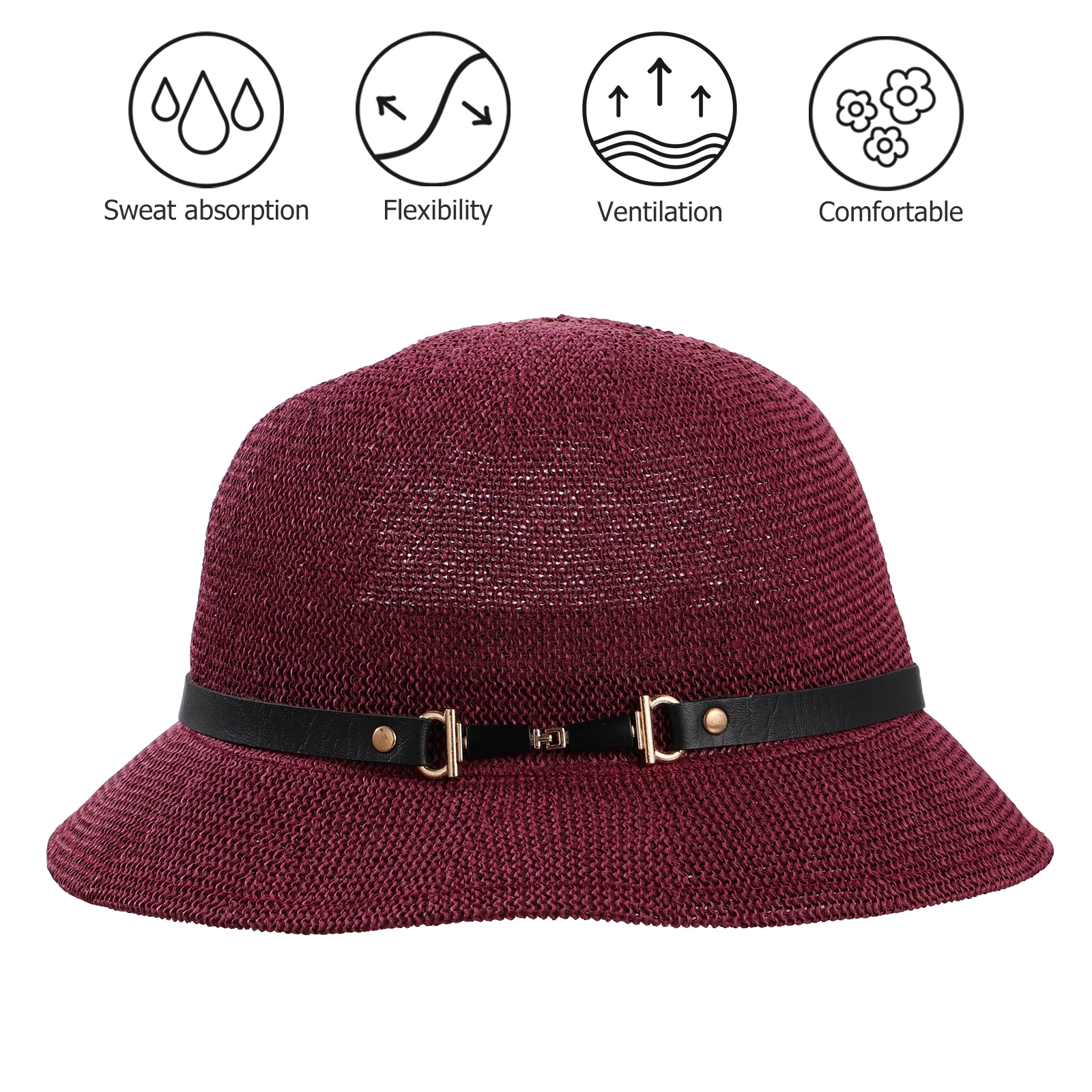 

Straw Sun Hat Wide Brim Women Outdoor Durable Fashion Handmade Travel Gift Breathable Comfortable Summer Accessories