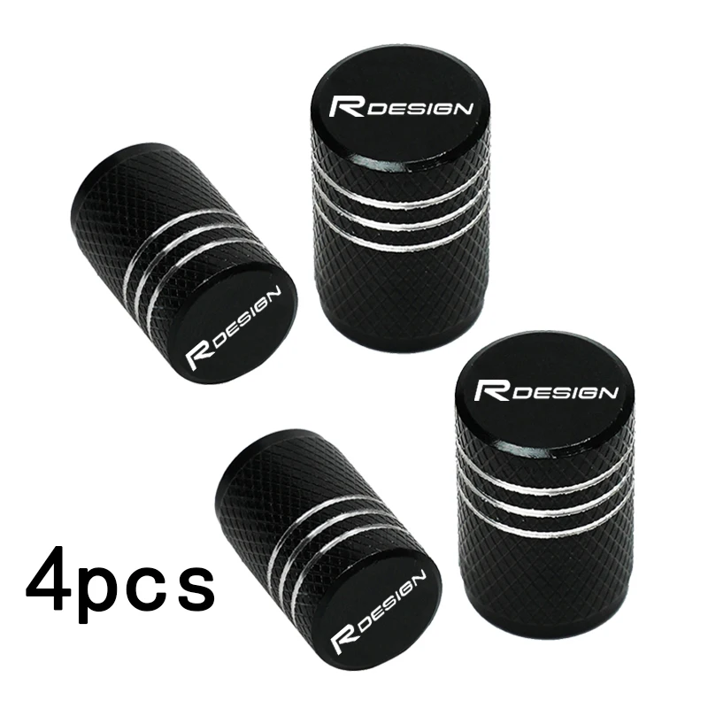 For Volvo R Design RDesign V40 V50 C30 S60 XC60 XC90 XC40 V60 S40 XC70 C70 C40 Car Wheel Tire Valve Caps Tyre Stem Covers