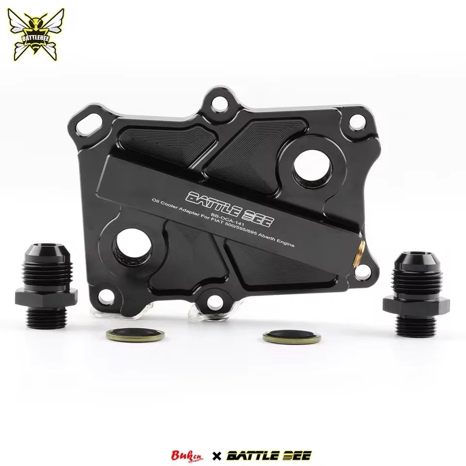 Oil Radiator Adapter Car Aluminum For Fiat abarth 500/595/695 Engine Oil Cooling For Oil Cooler Plate Kit AN10 BB-OCA-141