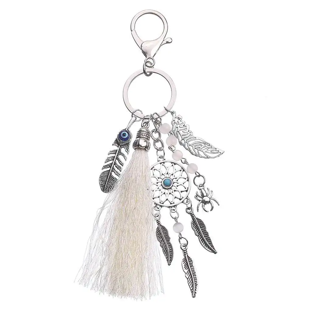 1pc Women Dreamcatcher Keychain Bohemian Tassel Lady Leaves Bag Phone Pendant Key Ring Women Gift Key Chain Boho Jewelry Gift