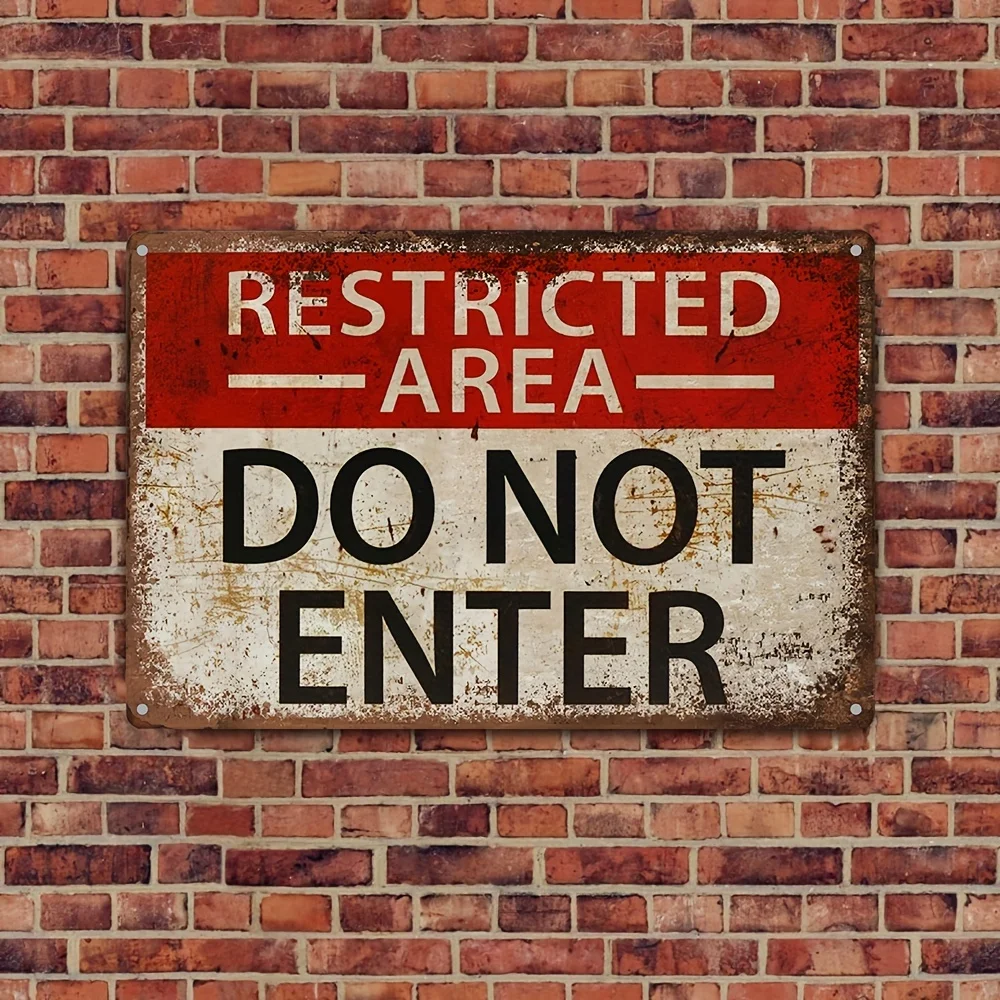 1 piece, No Trespassing Sign - No Entry Wall Art Metal Tin Sign 8x12 inches\\30x20 cm