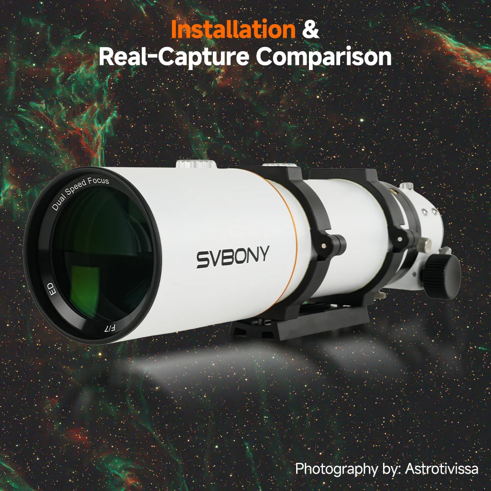 Svbony SV503 80ED Verbessertes F7-Teleskop-Refraktor mit integriertem Flat-Field-Objektiv für astronomische Teleskopfotografie im Weltraum. – Detail 18