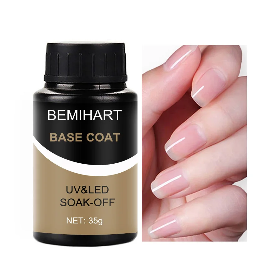 BEMIHART 35g Removable Base Gel No Wipe Top Coat Functional Nail Gel Matte / Tempered Topcoat Primer Reinforce Extension Glue