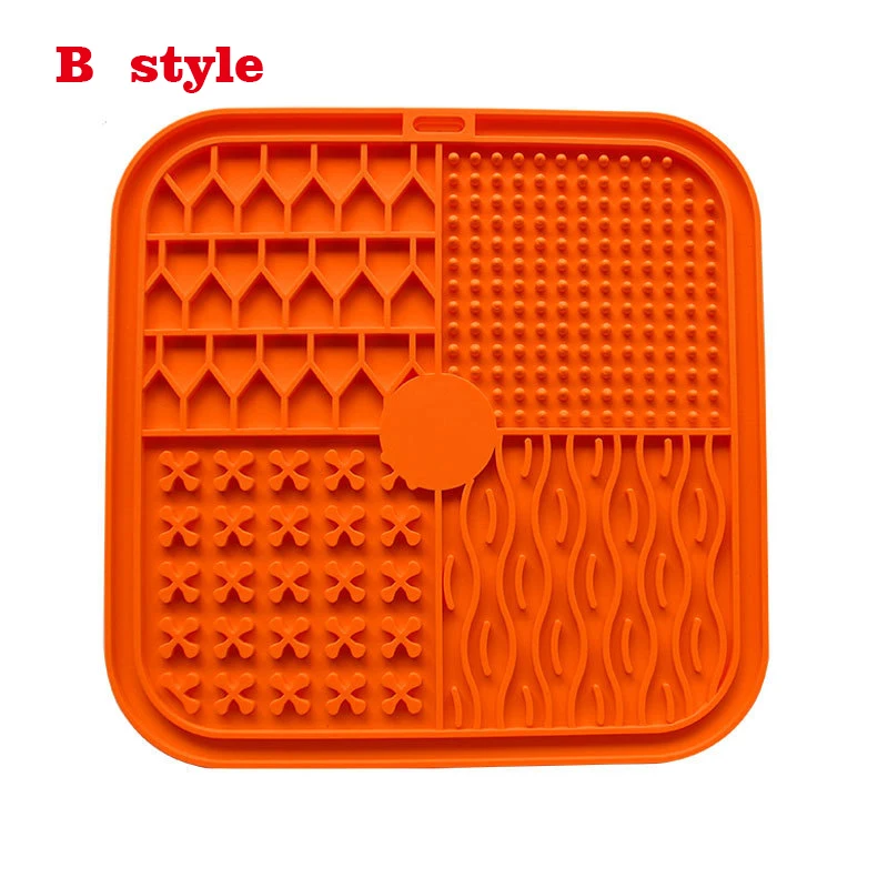 Solid Color Silicone Pet Licking Mat Cat and Dog Anti-choking With Slow Food Bowl Puppy istracted Licking Plate Cutlery