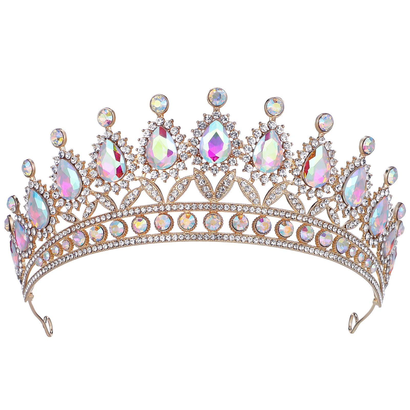

Baroque Crown Tiara Zinc Alloy Rhinestone Headband Bridal Birthday Party Accessories Prom Homecoming Hair Decor