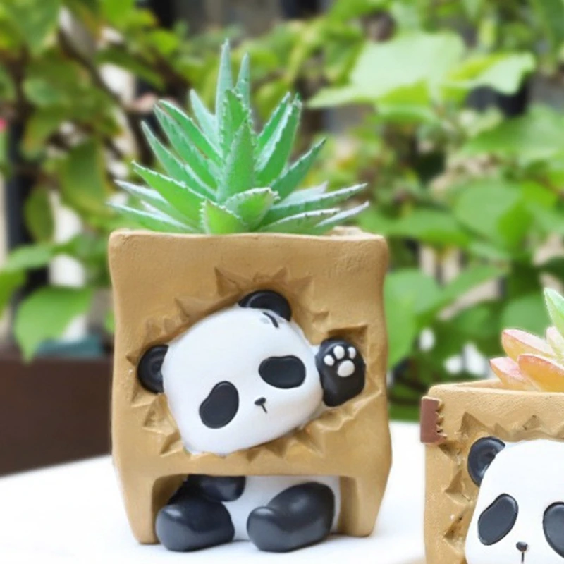 Silicone Flowerpot Silicone Mold Panda Shaped Concrete Moulds DIY Flowerpots Molds Cements Mould Silicone Material