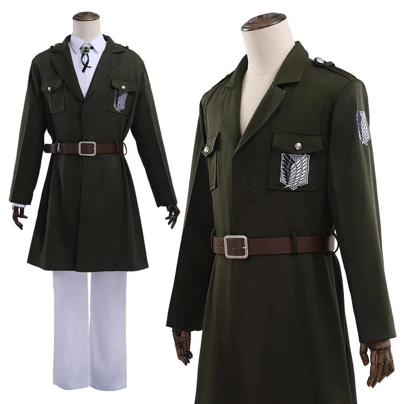 

❤️❤️❤️HOLOUN Anime Cosplay Costume Levi Hanji Zoe Mikasa Ackerman Armin Army Uniform Embroidery Coat Pants Shirt Halloween❤️⭐️❤️