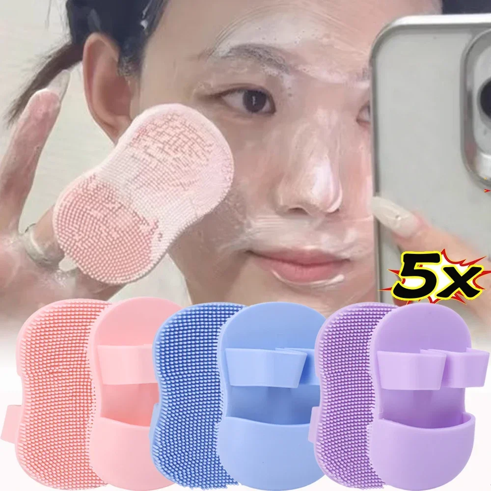 Silicone Wash Brush Deep Clean Massage Facial Soft Gentle Silicone Brushes 5pcs Pink Purple Blue Beauty Skin Cares Clean Tools