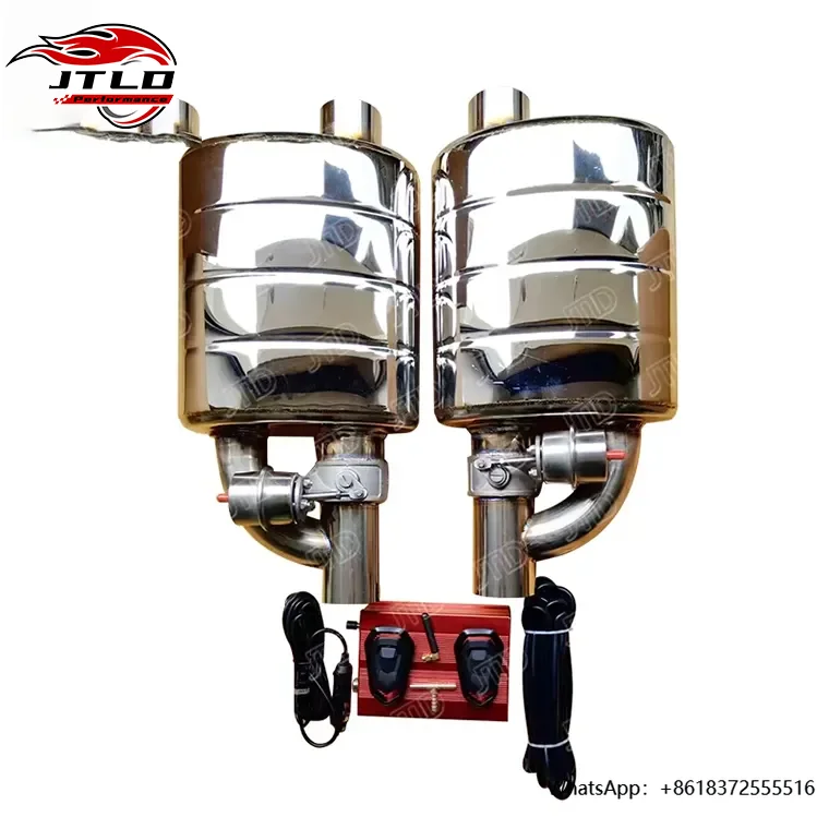 

JTLD Universal Car Exhaust System Single Valved Muffler Controller Vacuum Valve Mufflers with Remote Control Exhaust Pipes