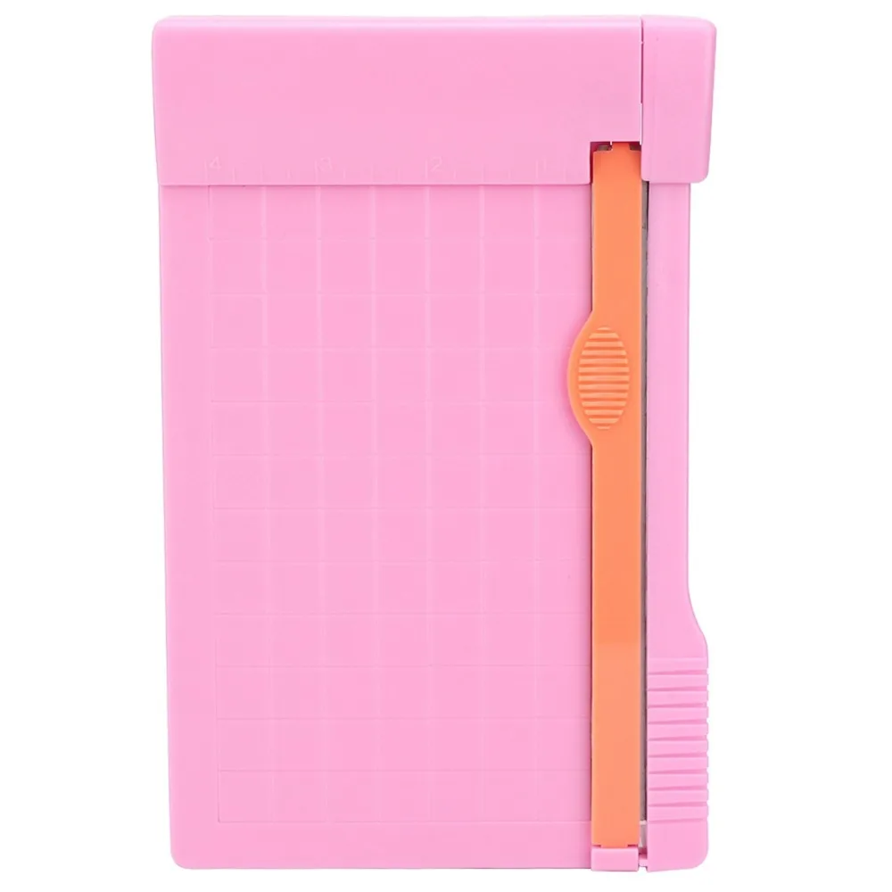 A6 Size Paper Cutter Pink 4 * 6-inch Panel Scale Guillotine Paper Cutter Precision Cutting Multi Function Mini Paper Cutter