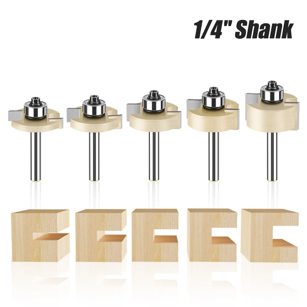 

1PC 6mm 1/4" Shank Rabbeting Bit with Bearings Woodworking Tool T Type Bearings Wood Milling Cutter Router Bits for Woodwork