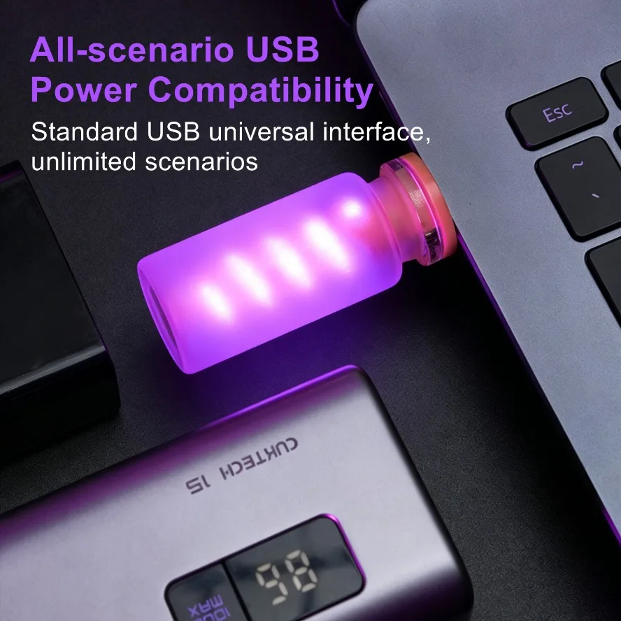 5V USB LED Filament Frosted Clear Glass Night Light Dimmable Touch Control for Car Home Room Laptop PC Festival Decoration image 5