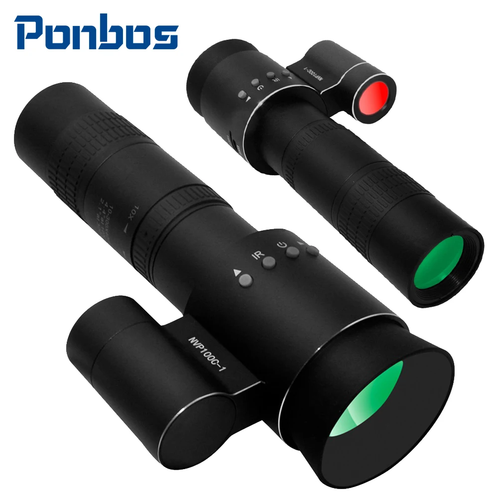 Ponbos NVP100C-1 Portable Professional 250M Infrared Night Vision Sight Telescope Monoculars for Hunting Photo Video Recording