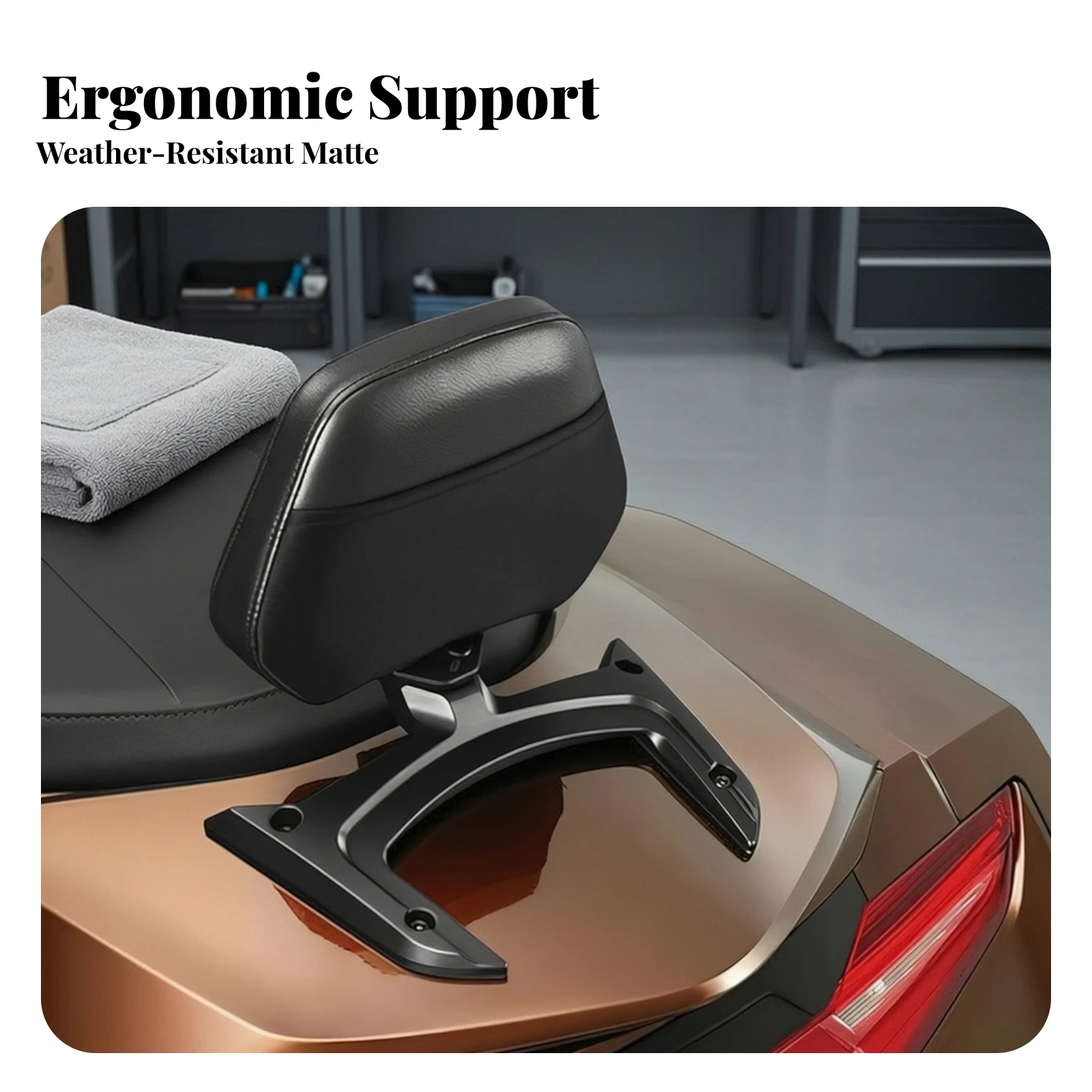 Rear Passenger Backrest Soft Passenger Backrest with Mounting Bracket Sissy Bar with Cushion Pad Long-Lasting Waterproof