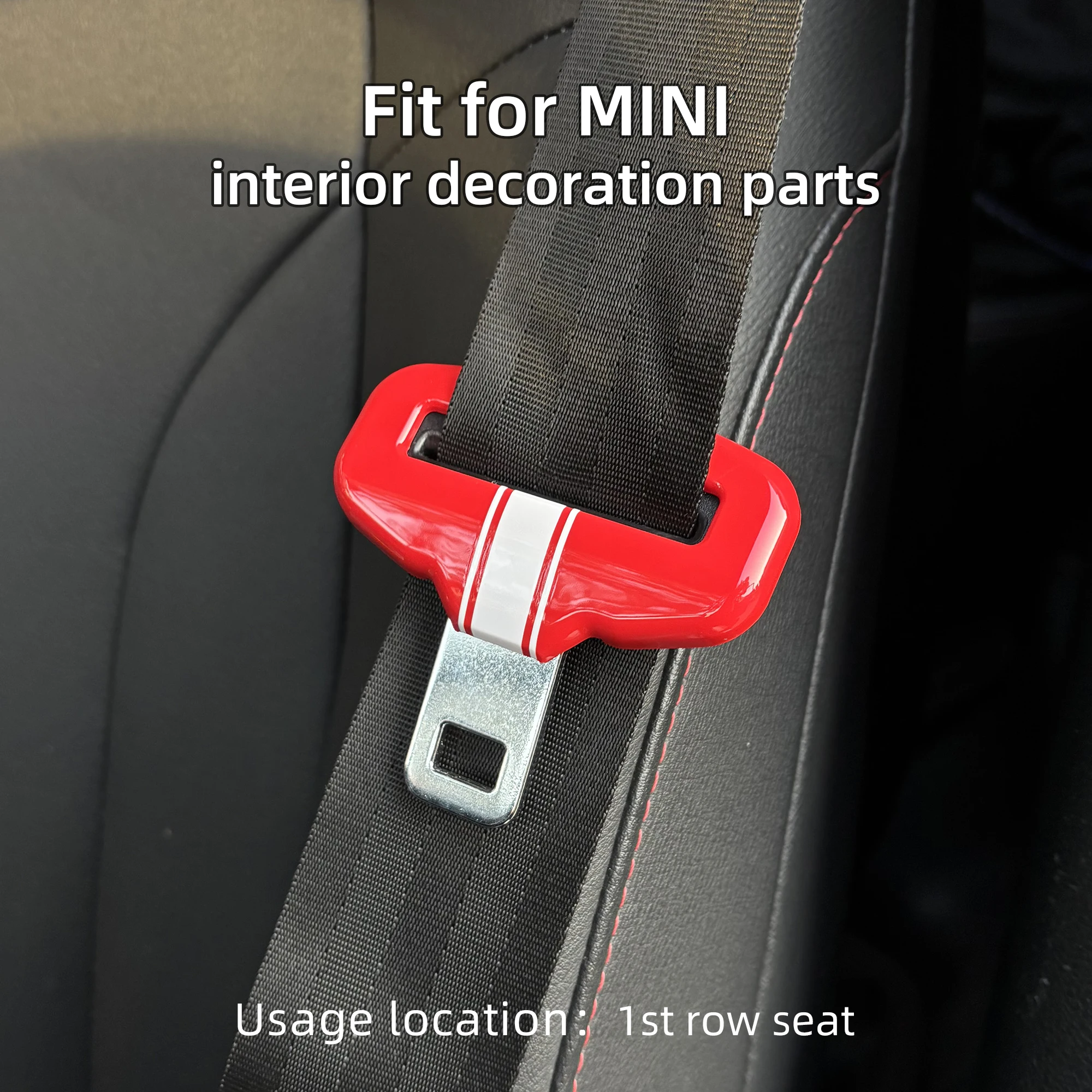 

Seat belt buckle decoration for MINI COOPER F55 F56 F57/CLUBMAN F54, Clip-on, No Damage, Easy Install, Interior Decor