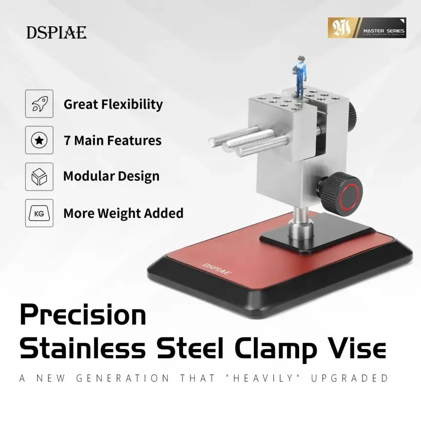 DSPIAE AT-TVA/AT-TVB Precision Stainless Steel Clamp Vise For Gundam Military Model Making DIY Tools