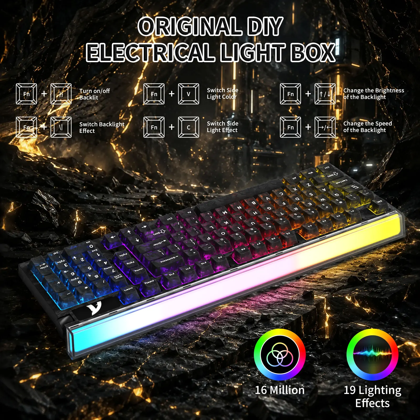 ATTACK SHARK R98 HE with C01Ultra Cable 8000Hz Wired Hall Effect Gaming Keyboard,0.005mm Rapid Trigger,Hot-Swappable Web Driver