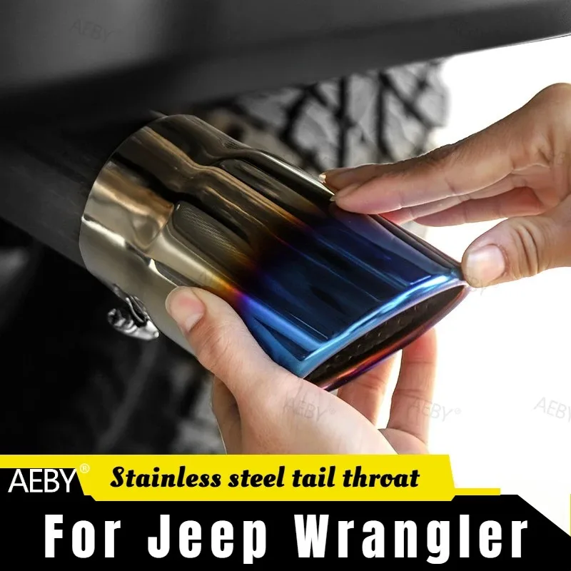 For Jeep Wrangler 2018 exhaust pipe,car muffler tailpipe,Stainless steel thickened burning blue tailpipe tip,accessories