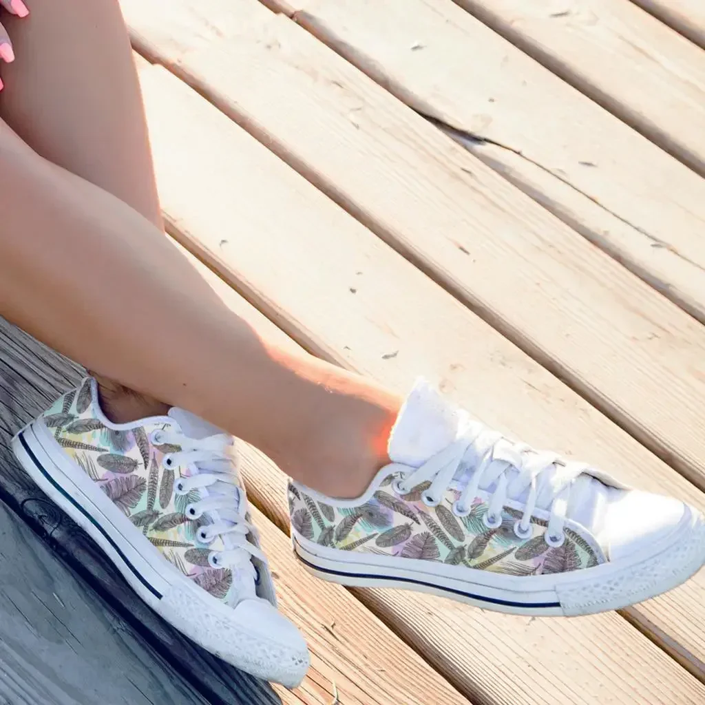 Colorful Feather Design Teen Girls Fashion Vulcanized Shoes Women Sport Running Sneaker Purple Butterfly Design Flat Shoes