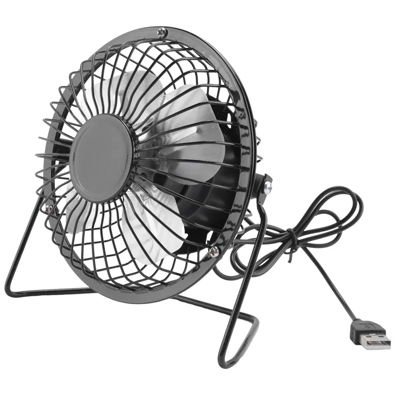 AS94-5W 5V Solar Panel Powered Fan, Mini Portable Ventilation Cooling Fan 4-Inch USB Portable Fan For Camping Yacht Dog House