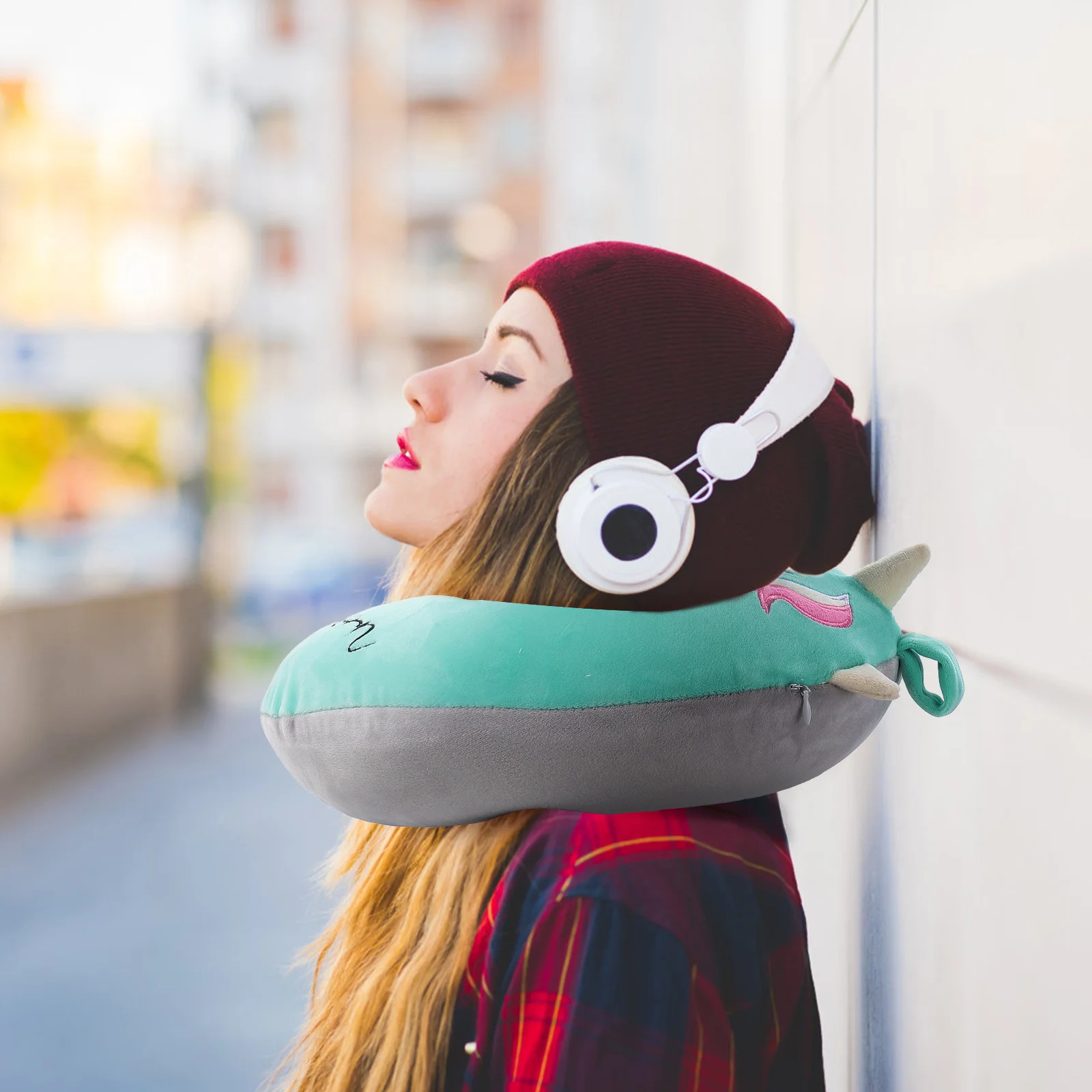 

Unicorn U-Shaped Neck Pillow Soft Flexible Travel Sleeping Neck Cushion for Car Office Airplane Use Travel Pillow