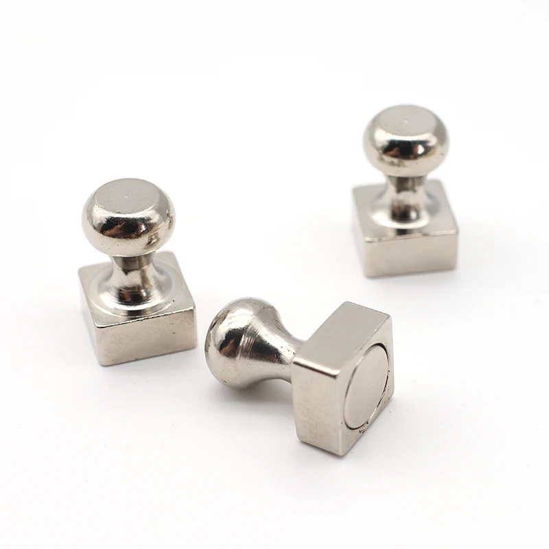 Super Strong Neodymium Magnet Hook Square Magnetic Steel Pushpins Thumbtack Push Pin for Map Photo Memo Key Refrigerator Storage