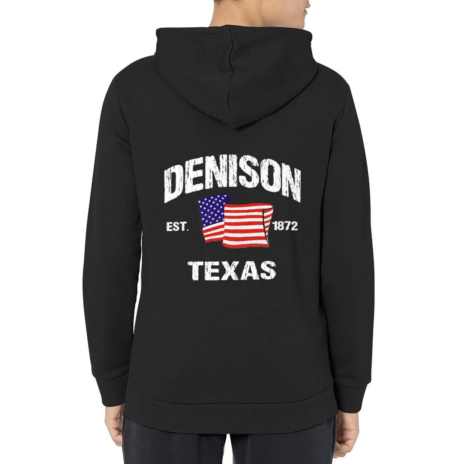 

Denison Texas TX USA Stars & Stripes Vintage Style Premium Hoodie winter clothes mens clothes men clothing big size hoodie
