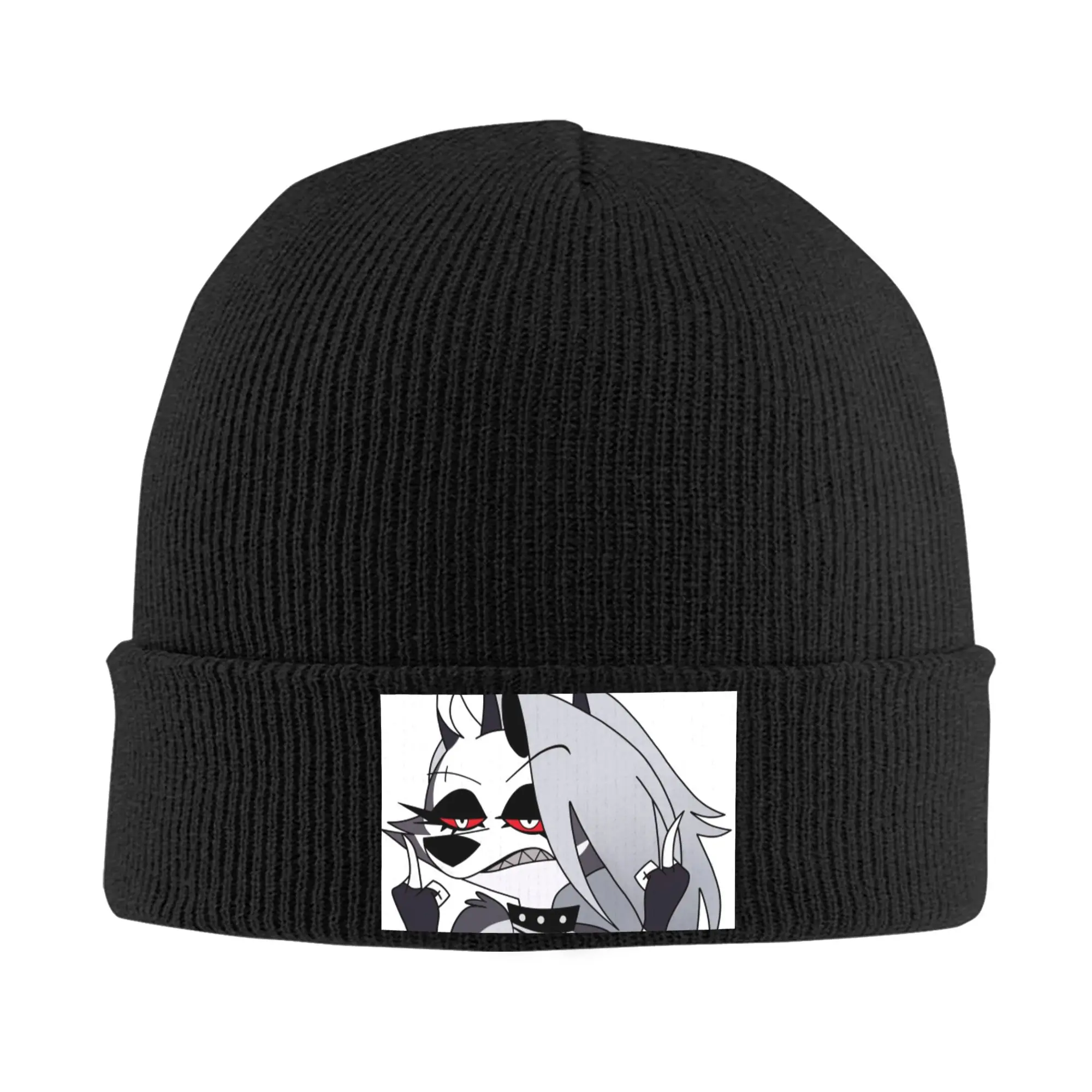 قبعات Helluva Boss Loona المحبوكة للشتاء الدافئ قبعة بيني للجنسين قبعات بونيه متماسكة عصرية #1