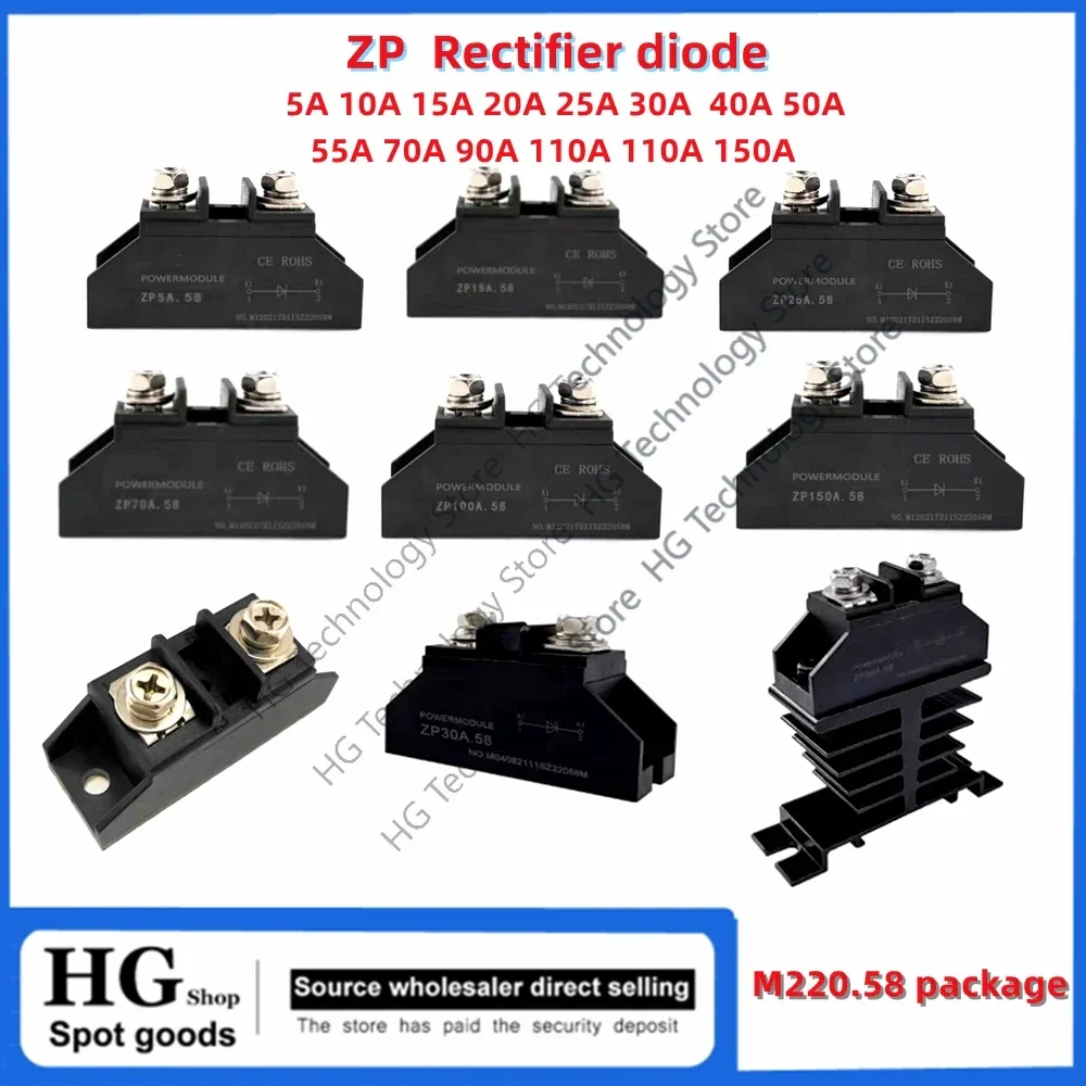 Módulo de diodo rectificador antiretrocarga, dispositivo ZP150A, 1000V, ZP5A, 10A, 15A, 20A, 25A, 30A, 40A, 50A, 55A, 90A, 100A, 110A, 150A, 1000V,